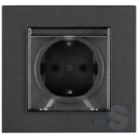 Розетка с заземлением и крышкой 16A/220V Arvia Electric KAREN Дымчатый (20 04 2000 218)